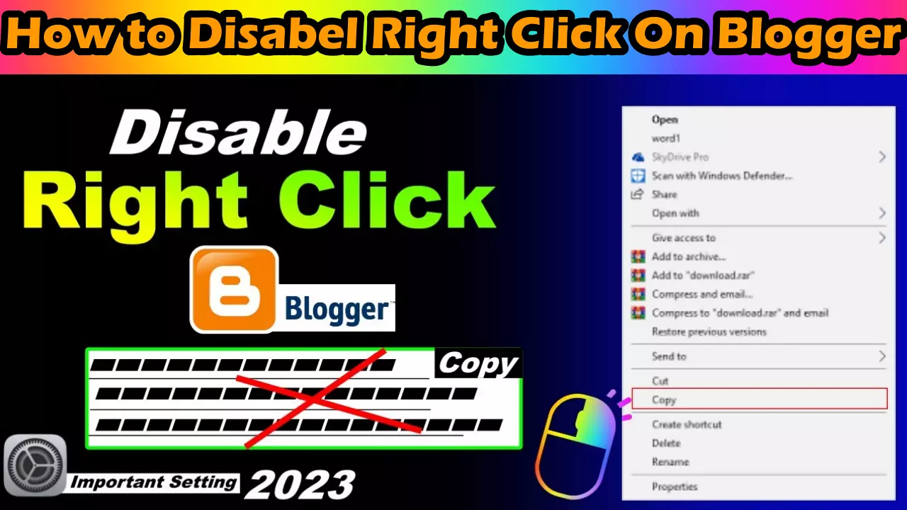 How to Disabel Right Click On Blogger