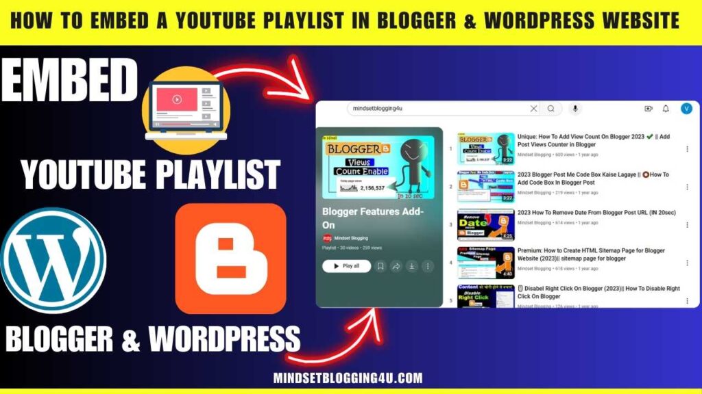 How to Embed a YouTube Playlist in Blogger & Wordpress website