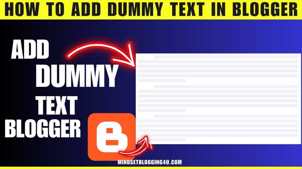 How to add Dummy Text in Blogger